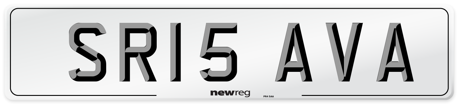 SR15 AVA Number Plate from New Reg